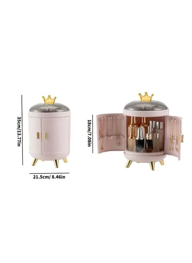 Green Jewelry Organizer with 360 Degree Rotation Large Capacity Cosmetic Storage Box - Image 3